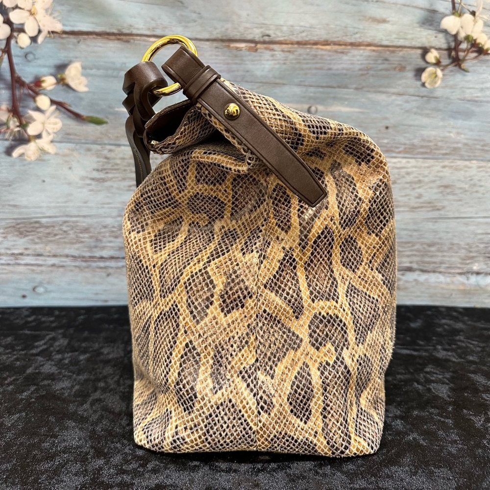 Dooney & Bourke Sloan Hobo Python Snakeskin Embossed Leather Large Handbag - Picture 4 of 16